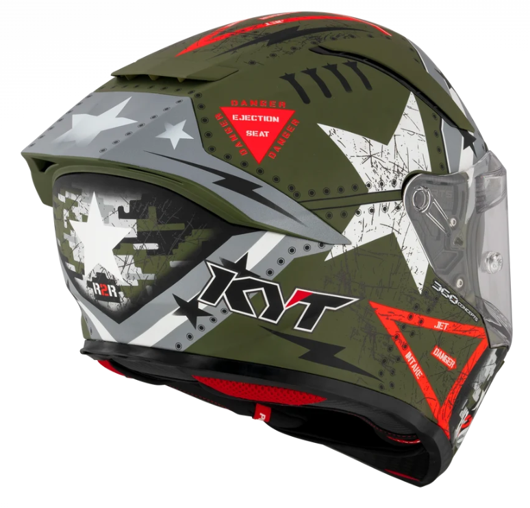 KYT R2R Assault Matte Army Green Full Face Helmet Large Y6R20005.5