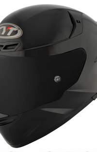 KYT TT-REVO Plain Black Glossy Full Face Helmet Medium YTTR00W6.4
