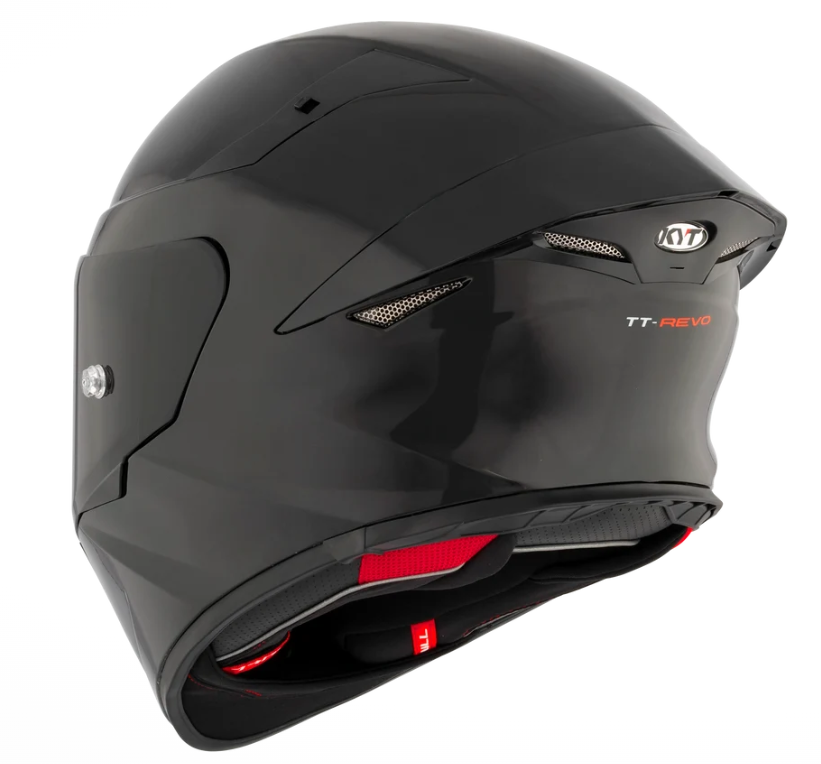 KYT TT-REVO Plain Black Glossy Full Face Helmet Medium YTTR00W6.4