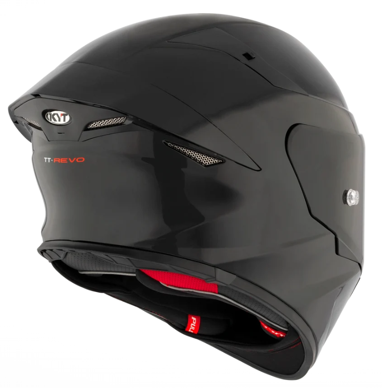 KYT TT-REVO Plain Black Glossy Full Face Helmet Medium YTTR00W6.4