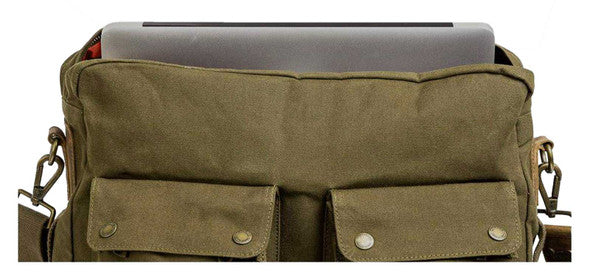 Royal Enfield Classic Messenger Bag, Adjustable & Detachable Strap - Olive