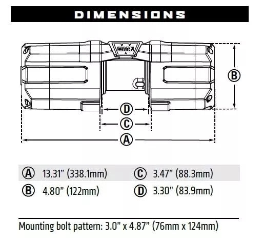 AXON 35 WARN POWERSPORT WINCH - 101135 WIRE ROPE WINCH new in stock