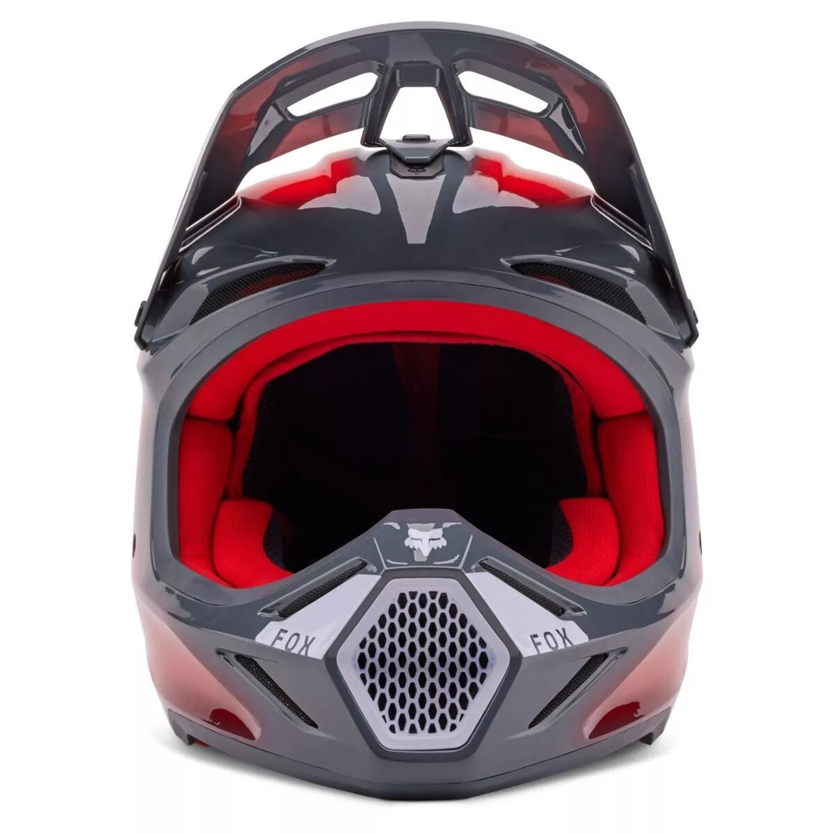 Fox Racing V3 Volatile Helmet Grey / Red New In Stock and Ready to Ship XL xl