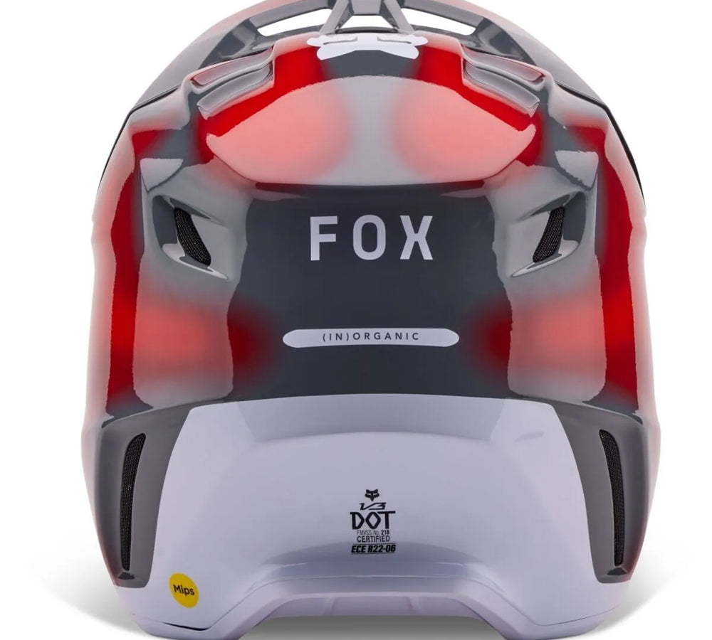 Fox Racing V3 Volatile Helmet Grey / Red New In Stock and Ready to Ship XL xl