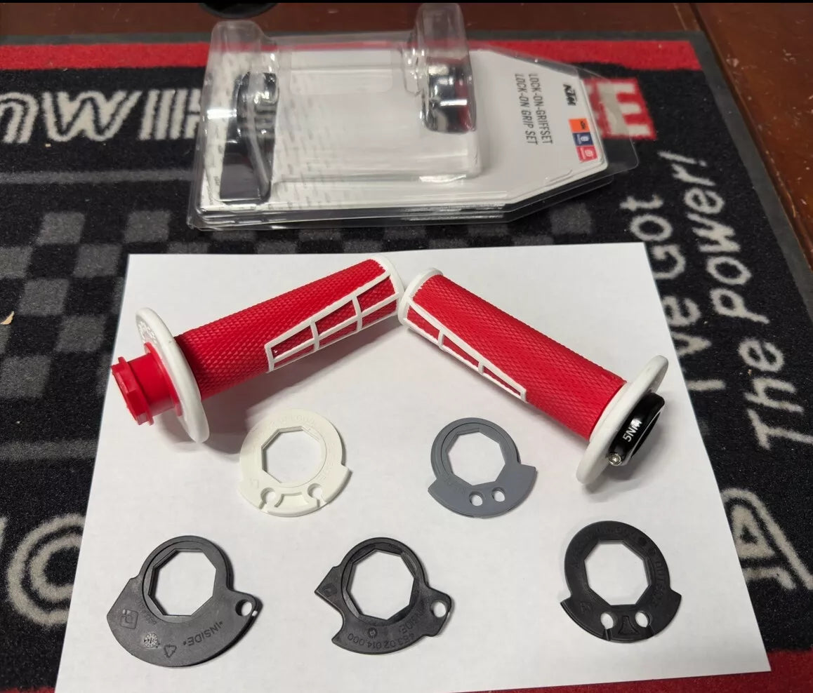 GASGAS Closed End Lock-on grip set Red White