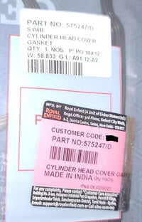 Royal Enfield 575247/D Cylinder Head Cover Gasket Genuine OEM New
