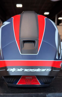 NEW Alpinestars Supertech R10 XL Team Helmet Matte Black/Carbon Red Fluo/Blue
