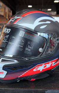 NEW Alpinestars Supertech R10 XL Team Helmet Matte Black/Carbon Red Fluo/Blue
