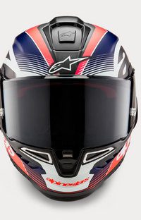 NEW Alpinestars Supertech R10 XL Team Helmet Matte Black/Carbon Red Fluo/Blue
