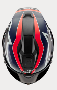NEW Alpinestars Supertech R10 XL Team Helmet Matte Black/Carbon Red Fluo/Blue
