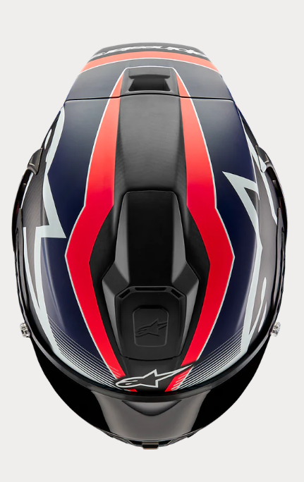 NEW Alpinestars Supertech R10 XL Team Helmet Matte Black/Carbon Red Fluo/Blue