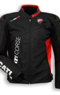 Ducati Corse C6 Leather Jacket Black Black Red
