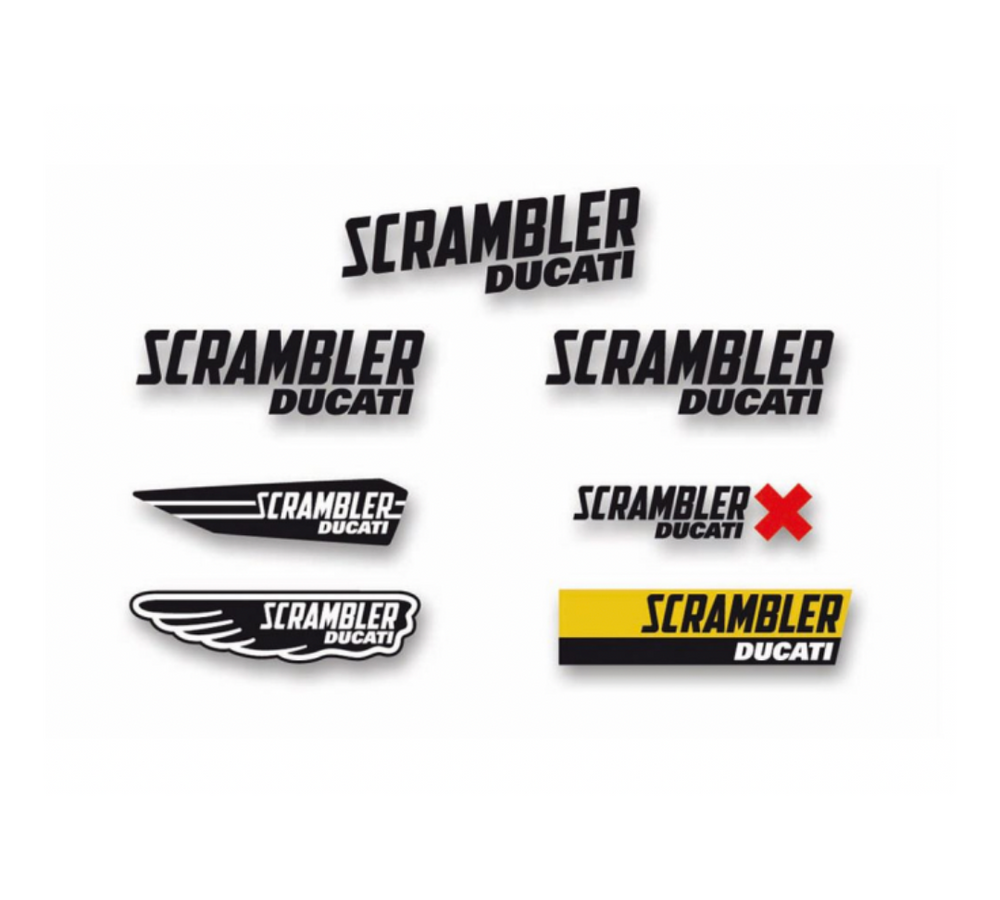 Ducati Scrambler Logo Sticker Set